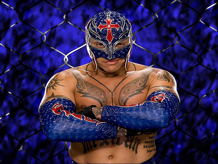 HD wallpaper: Rey Mysterio Blue Mask, Rey Mysterio, WWE, tattoo, adult, one  person | Wallpaper Flare