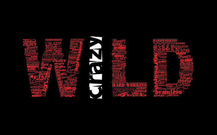 typography, red, black, black background, text, western script, HD wallpaper