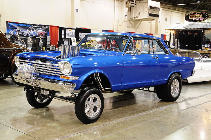 1963, blue, cars, chevy, classic, modified, nova-ss
