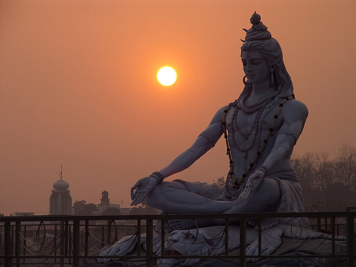 HD wallpaper: Mahashivratri Sunset, Hindu Deity statue, Festivals /  Holidays | Wallpaper Flare