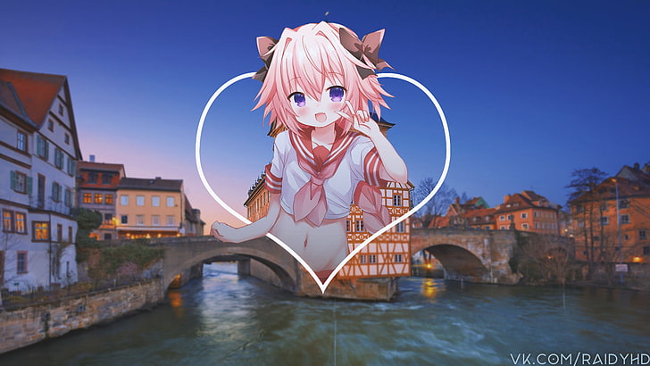 anime, anime boys, picture-in-picture, water, architecture, HD wallpaper