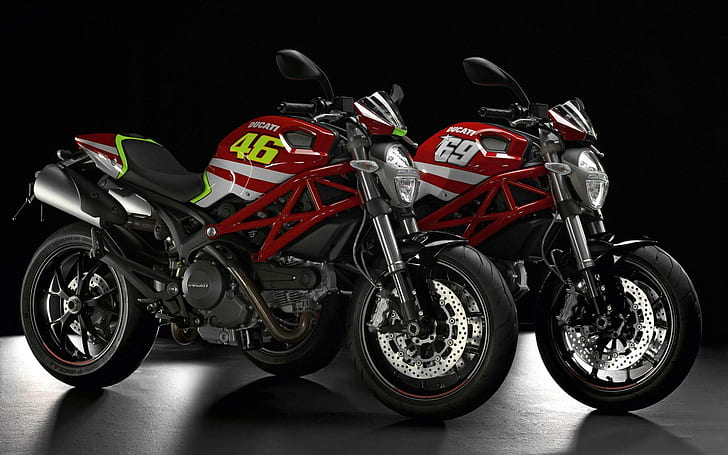 Ducati Monster, two sports bikes, motorcycles, 1920x1200