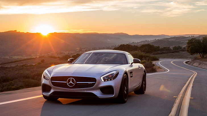 Mercedes-Benz AMG GT, car, road, mode of transportation, motor vehicle, HD wallpaper