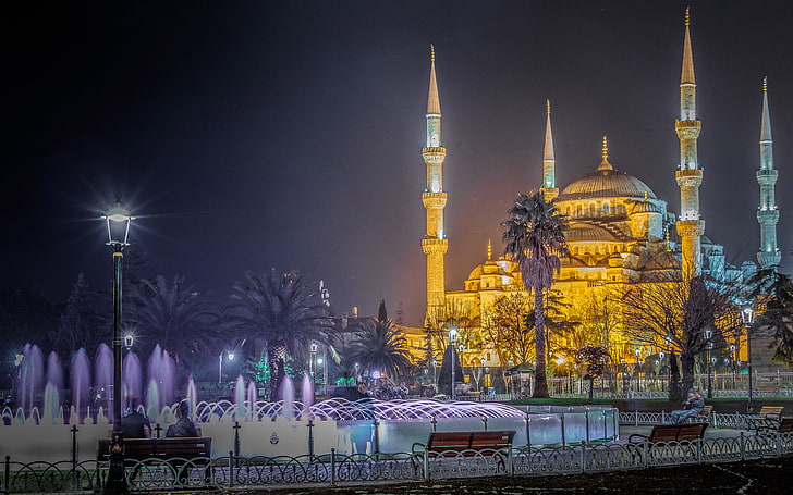 Blue Mosque Istanbul Turkey Night Photography Ultra Hd Wallpapers For Desktop Mobile Phones And Laptop 3840×2400
