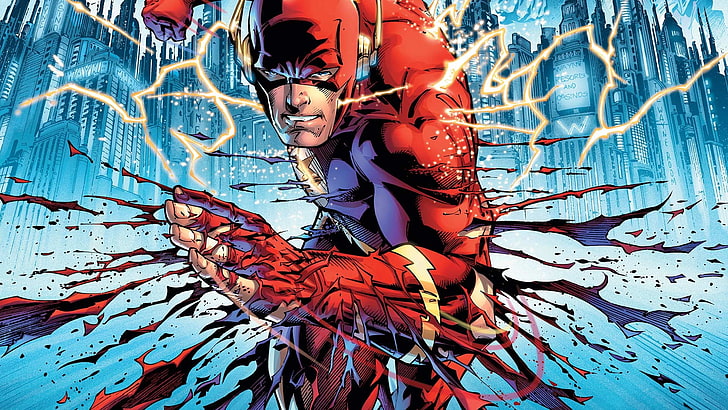Daredevil illustration, Flash, superhero, comics, lightning, artwork, HD wallpaper