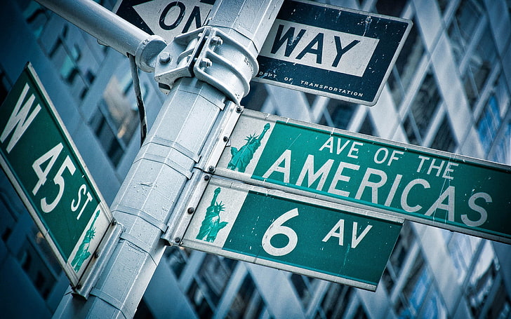 Ave of the america signage, states, united states of america, HD wallpaper
