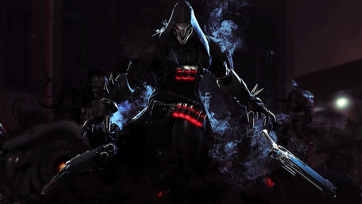 Overwatch Reaper wallpaper, video games, Reaper (Overwatch), one person