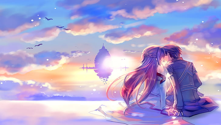 Hd Wallpaper Anime Sword Art Online Yuuki Asuna Kissing