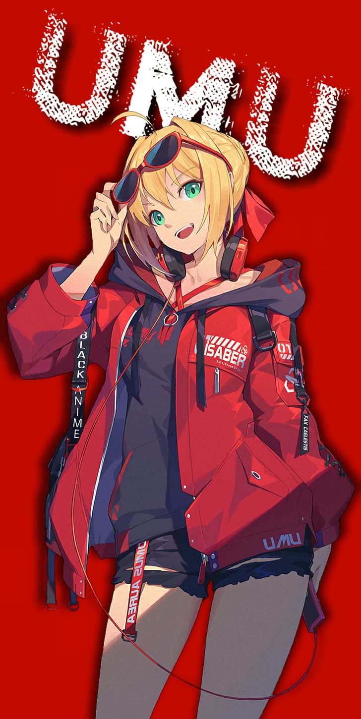 Saber, Nero Claudius, Fate Series, anime girls, red background