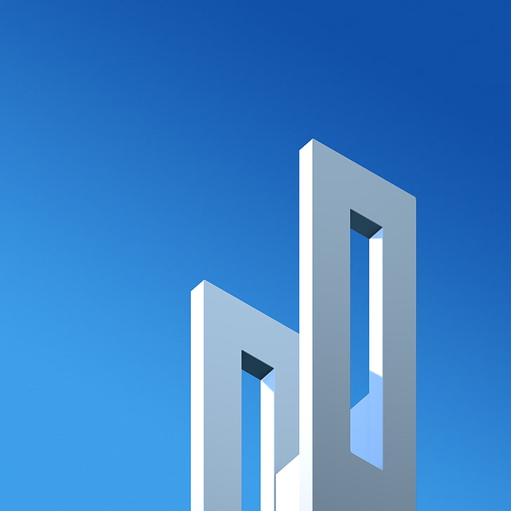 Blue sky, Architecture, Stock, Minimal, HTC U11 Plus, HD wallpaper