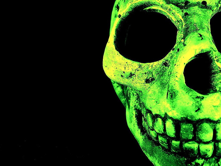 Skull Pile Green Black TShirt  Skull wallpaper Cool backgrounds Blue  skulls