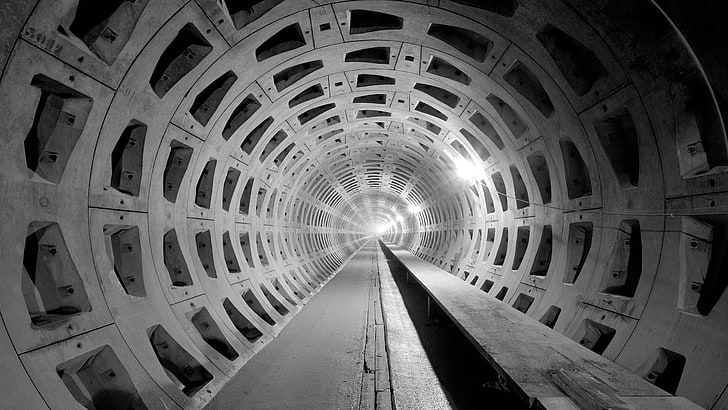 untitled, photography, tunnel, monochrome, architecture, built structure, HD wallpaper