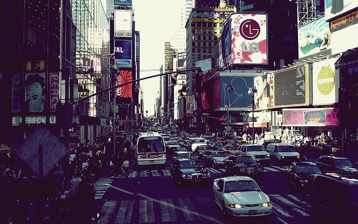 city, the city, movement, megapolis, new york, liveliness, HD wallpaper