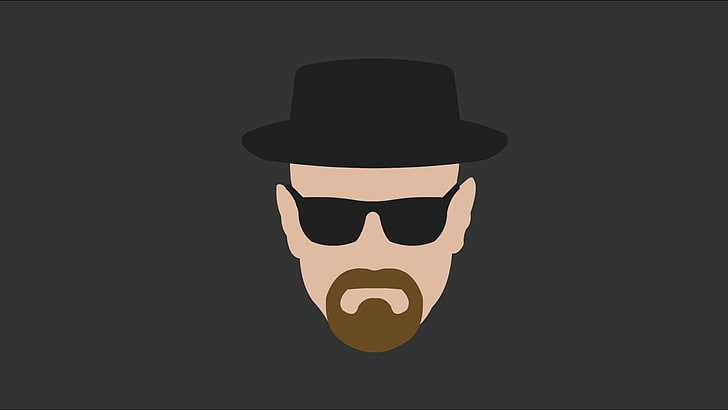 bearded man wearing hat and sunglasses vector art, simple background, HD wallpaper