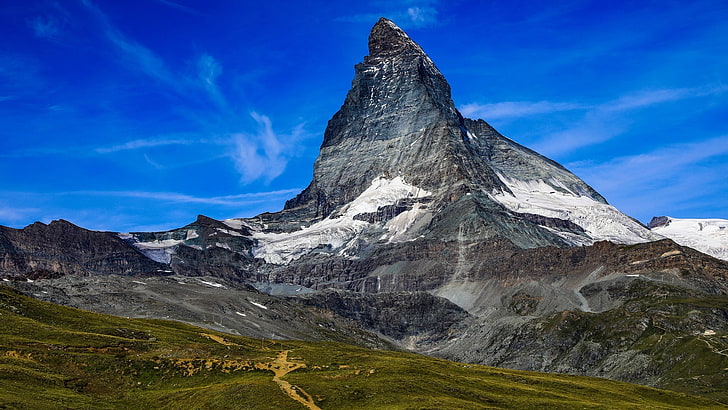 matterhorn, mountain, peak, matterhorn glacier, sky, massif, HD wallpaper