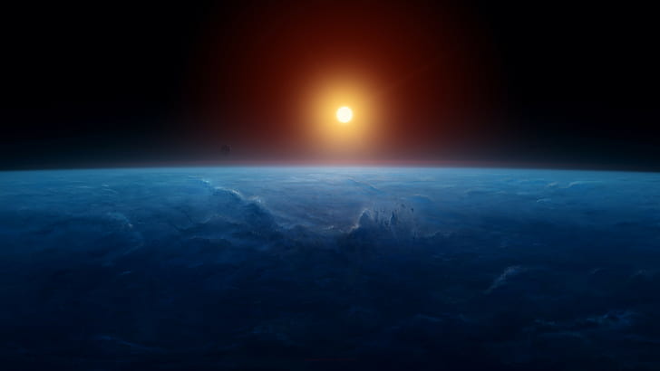 HD wallpaper: sunrise, horizon, earth, 8k, light, space | Wallpaper Flare