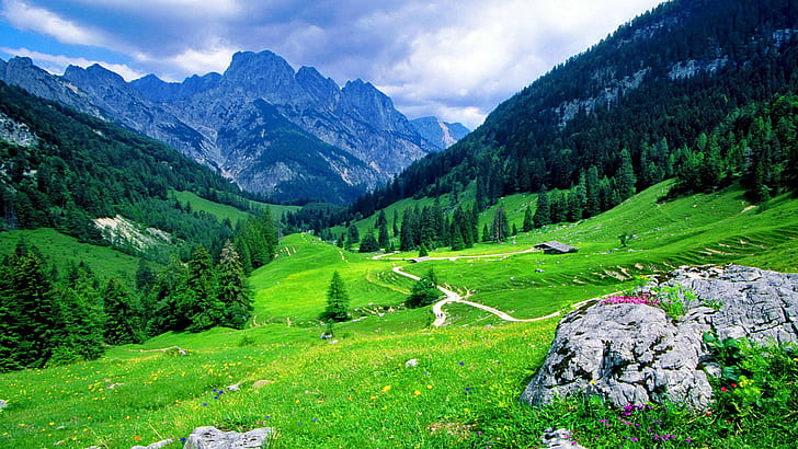 Berchtesgadener Alpen National Park Bavaria Germany Beautiful Green Mountains Landscape Wallpaper Hd 1920×1080, HD wallpaper