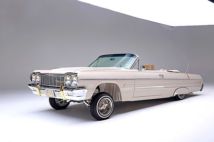 1964, auto, automobile, car, chevrolet, custom, impala, lowrider, HD wallpaper