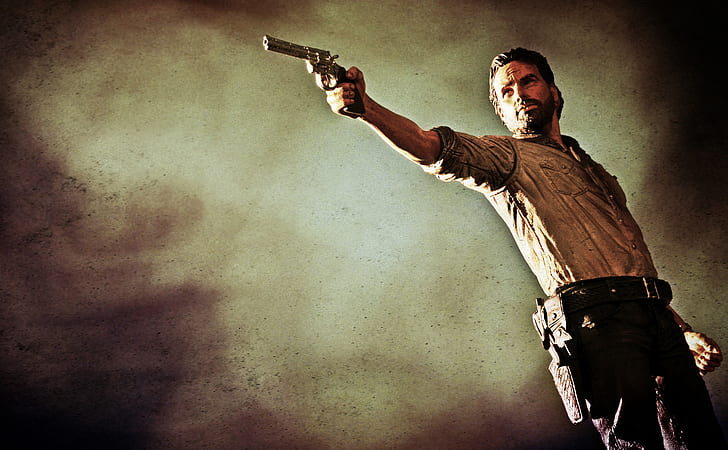 Hd Wallpaper Toy The Walking Dead Rick Grimes Andrew Lincoln Colt Python Wallpaper Flare