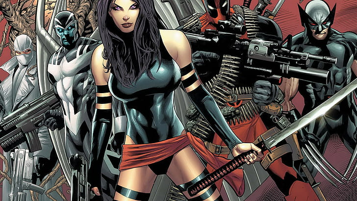 Wolverine Deadpool X-Force Psylocke Archangel Fantomex HD, cartoon/comic, HD wallpaper