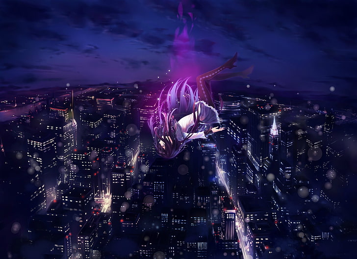 purple-haired female anime character wallpaper, anime girls, Mahou Shoujo Madoka Magica