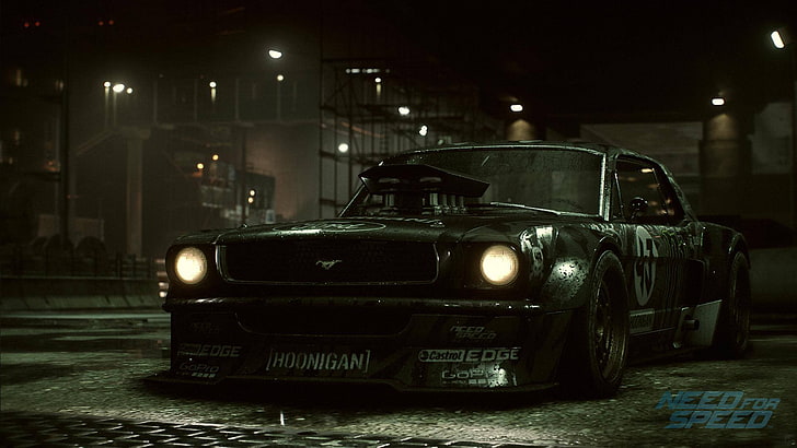 Hd Wallpaper Black Ford Mustang Need For Speed 1965 Rtr Ken Block Game Wallpaper Flare