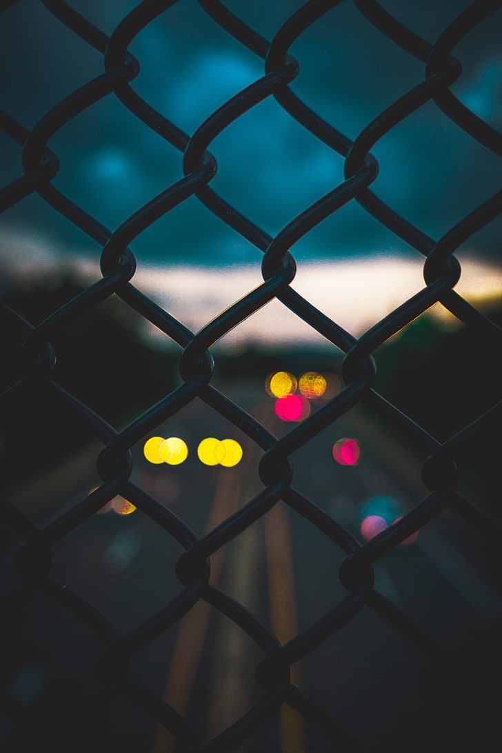 lattice, fence, blur, glare, chainlink fence, boundary, barrier