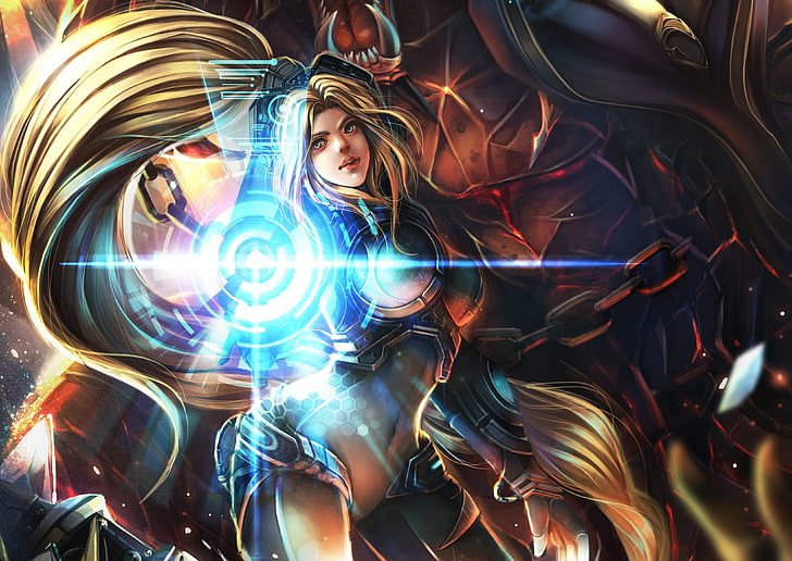 female anime character wallpaper, starcraft, Heroes of the Storm