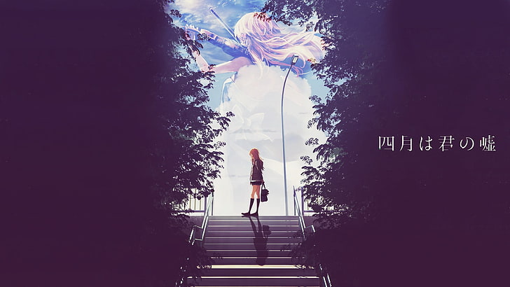 female anime character wallpaper, Shigatsu wa Kimi no Uso, Miyazono Kaori, HD wallpaper