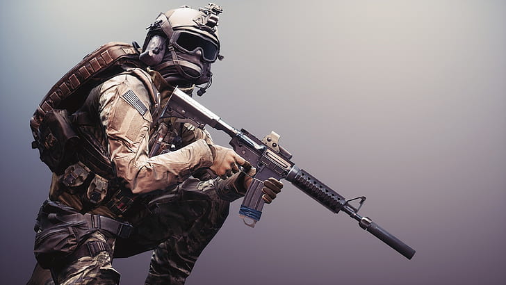 Battlefield 4, soldier, weapons, equipment, HD wallpaper