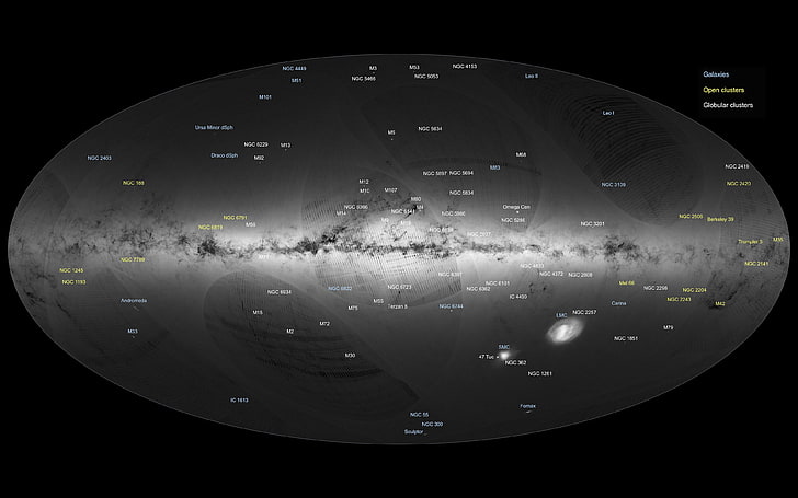 map illustration, Gaia, space, galaxy, stars, planet, universe, HD wallpaper