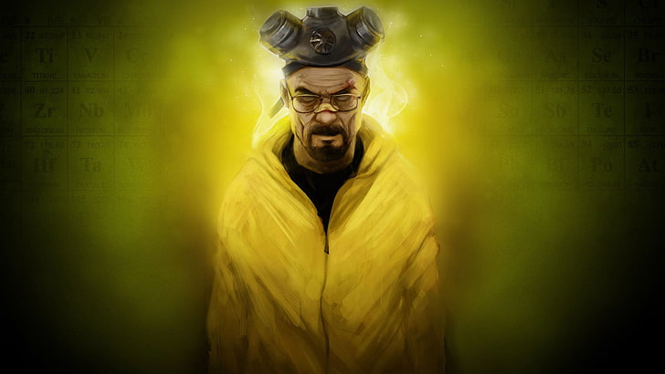 man wearing yellow jacket painting, Breaking Bad, Walter White, HD wallpaper