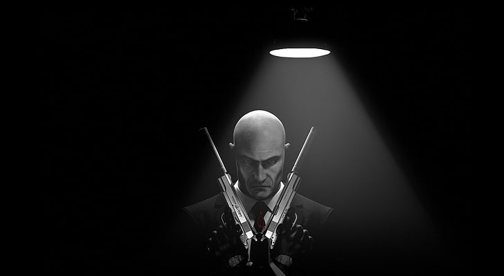 Hitman Absolution - Agent 47, Hitman wallpaper, Games, black and white