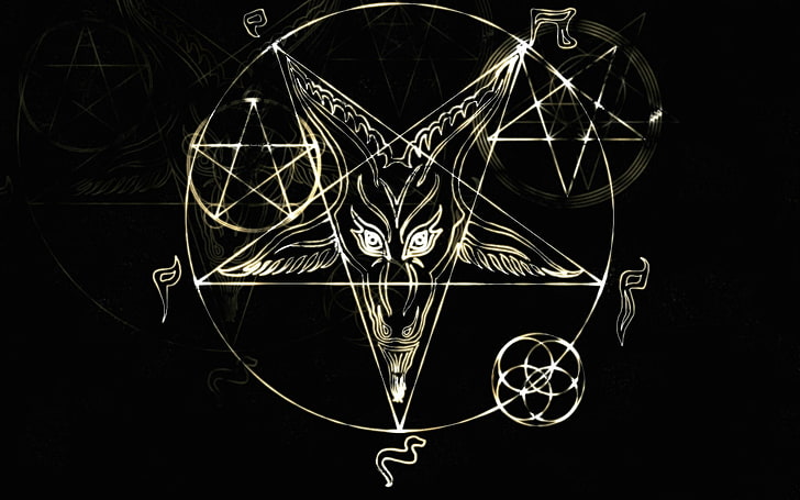 Dark, demon, Evil, occult, Satan, Satanic, black background, HD wallpaper