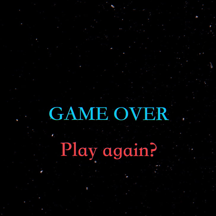 inscription, game over, text, western script, night, communication, HD wallpaper