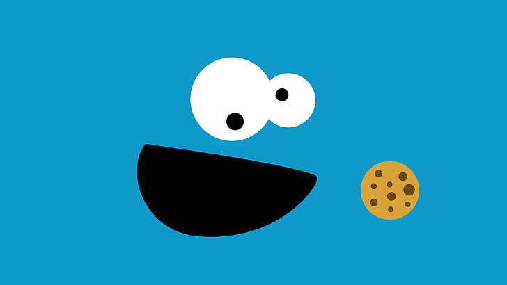 Cookie Monster minimalist wallpaper, minimalism, Sesame Street, HD wallpaper
