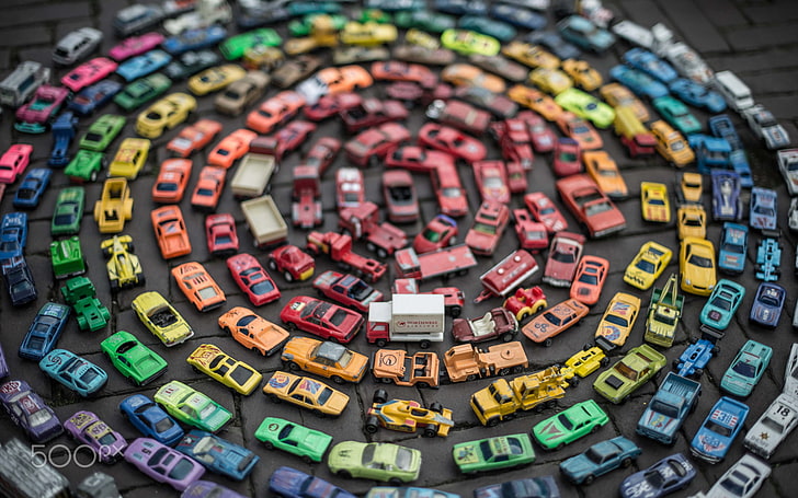 assorted-color plastic toy car lot, vehicle, toys, colorful, multi colored, HD wallpaper
