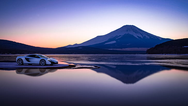 McLaren, Gran Turismo Sport, Mount Fuji, Landscape, 4K