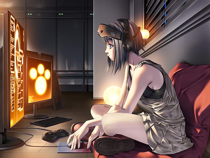 HD wallpaper: room gamers anime girls 1600x1200 Anime Hot Anime HD Art |  Wallpaper Flare