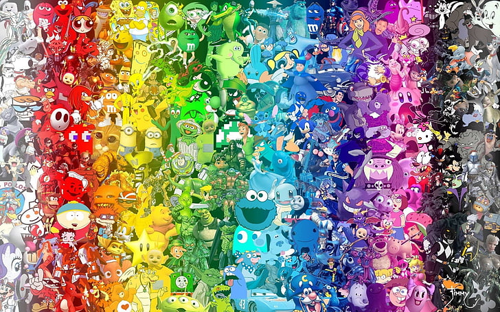 assorted color plastic toy lot, artwork, cartoon, multi colored, HD wallpaper