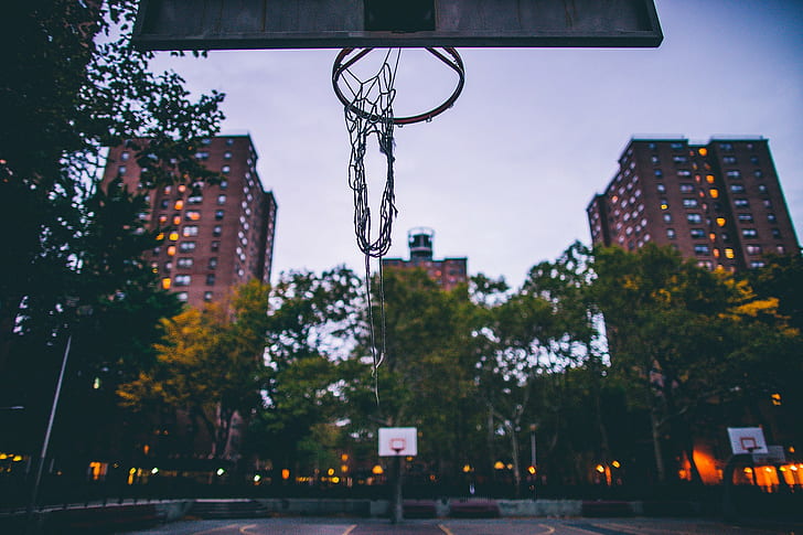 Basketball, Basketball Court, Hoop