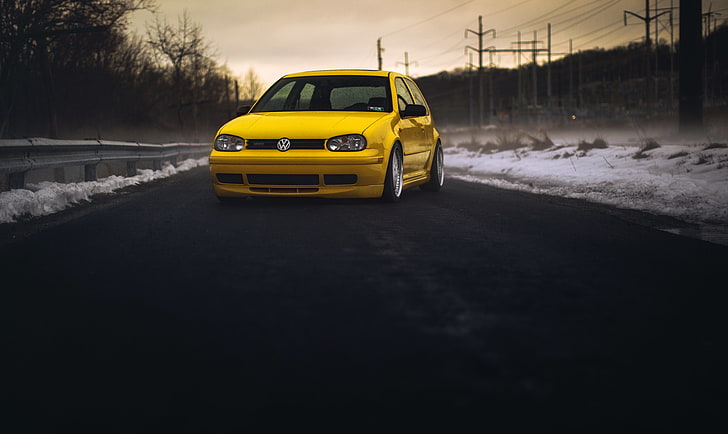 yellow, before, Golf, GTI, Volkswagen, MK4