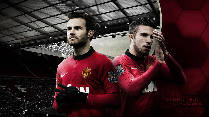 Juan Mata, Robin van Persie, Manchester United, men, soccer, HD wallpaper