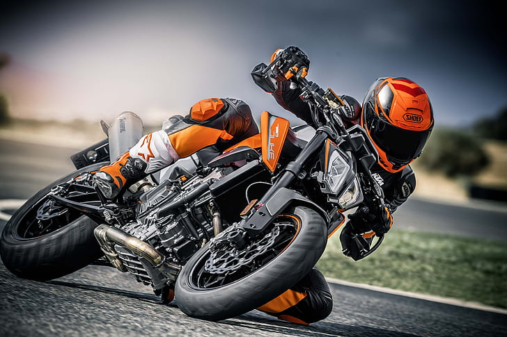man riding motorcycle, KTM 790 Duke, 2018, 4K