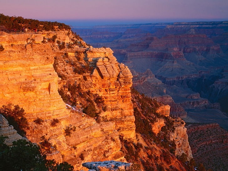 rock cliff, light, canyon, breakage, height, arizona, grand Canyon National Park, HD wallpaper