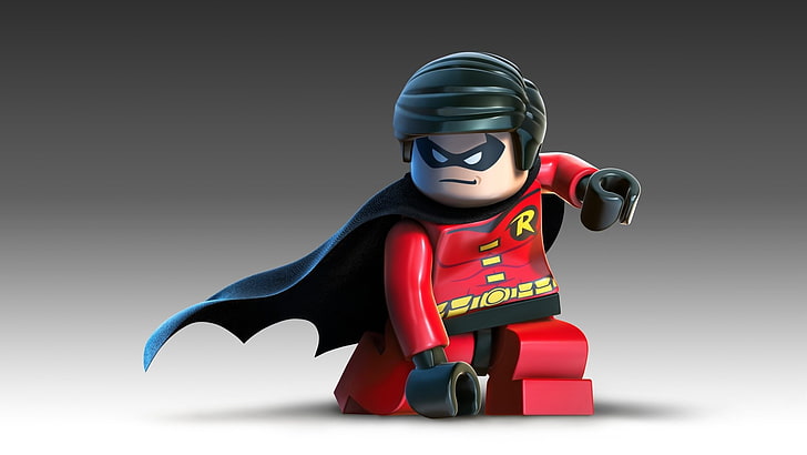 Lego Batman Robin minifig illustration, LEGO Batman 2: DC Super Heroes, HD wallpaper