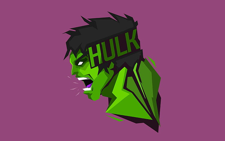Hulk, the hulk, Marvel Comics, purple, purple background, typography, HD wallpaper