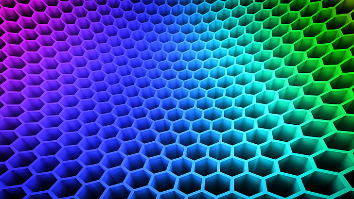 pattern, honeycomb, electric blue, symmetry, material, hexagon, HD wallpaper