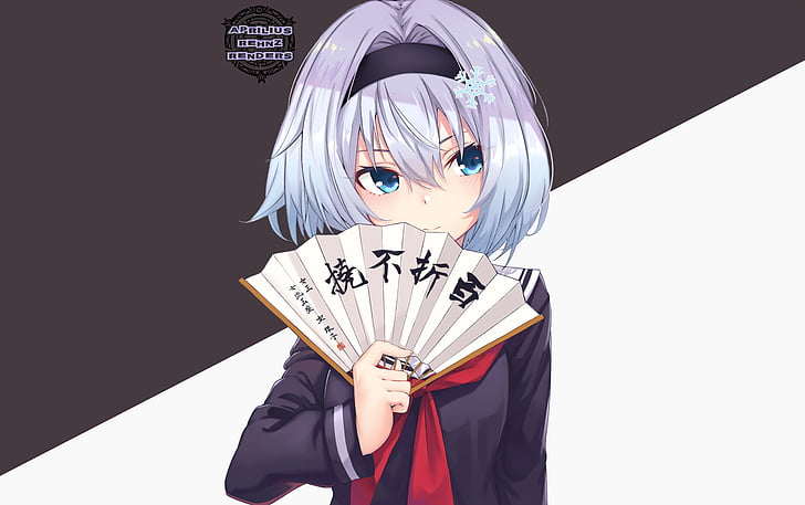 Anime, Ryuuou no Oshigoto!, Blue Eyes, Blue Hair, Fan, Ginko Sora, HD wallpaper