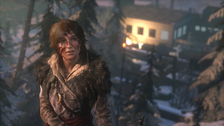 Lara Croft, Rise of the Tomb Raider, winter, one person, real people, HD wallpaper